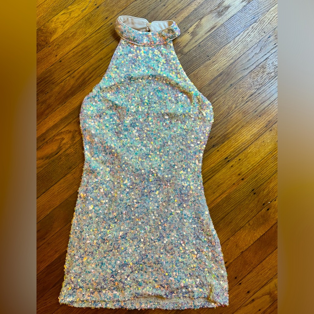 Small Sequenced American Threads Cocktail Dress